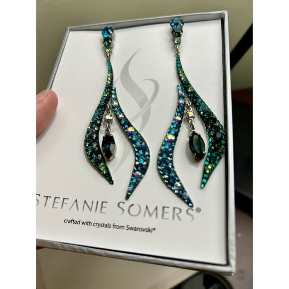 Jovani Couture Pageant Prom Dress Gown Rhinestone Black Size 2 Somers Earrings - Picture 13 of 16